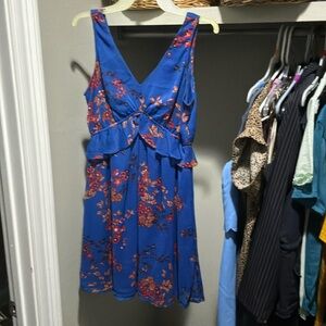 Blue and flowered minidress. Never worn
